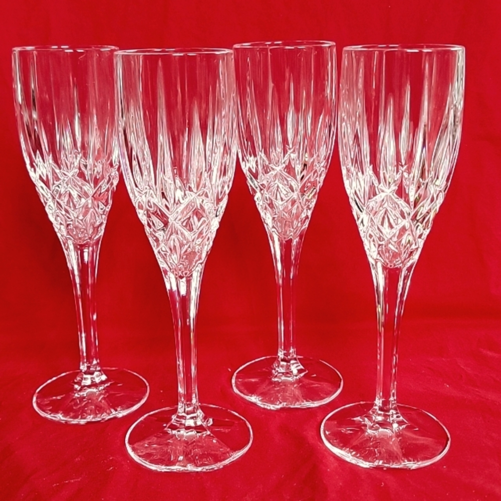 Mikasa Cut Crystal Champagne Flutes